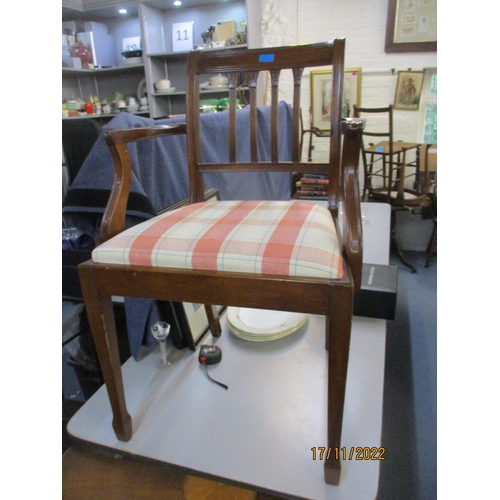 214 - A reproduction inlaid mahogany demi lune side table on square tapering legs and splayed feet with pu... 