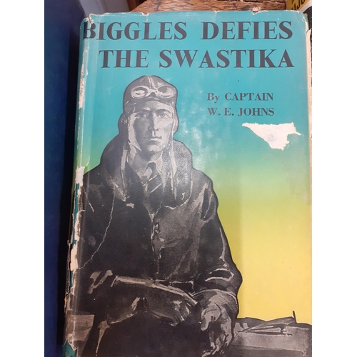 36 - A 1951 Biggles Defies the Swastika by Capt W.E Jones, a signed Major Christopher Draper 'The Mad Maj... 