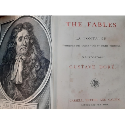 46 - Antiquarian books to include a 19th century The Fables of La Fontane with illustrations by Gustave D... 