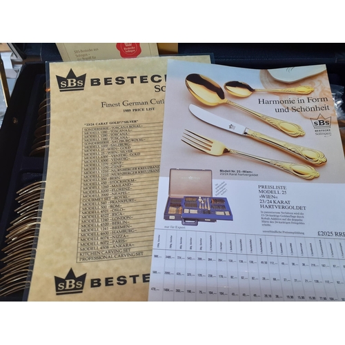 55 - An SBS Bestecke Solingen 10-setting cutlery set in a gold colour Location:BWL