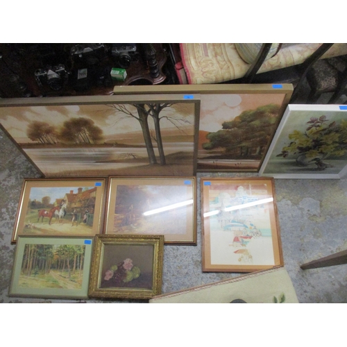 78 - A mixed quantity of framed pictures to include Stephen Oliver - a pair of river landscape oils on ca... 