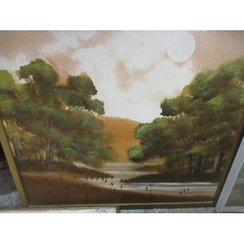 78 - A mixed quantity of framed pictures to include Stephen Oliver - a pair of river landscape oils on ca... 