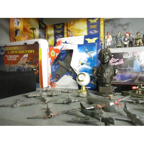 82 - A mixed lot of model soldiers, boxed Aviation archive model planes, Dinky Toys model planes, and oth... 