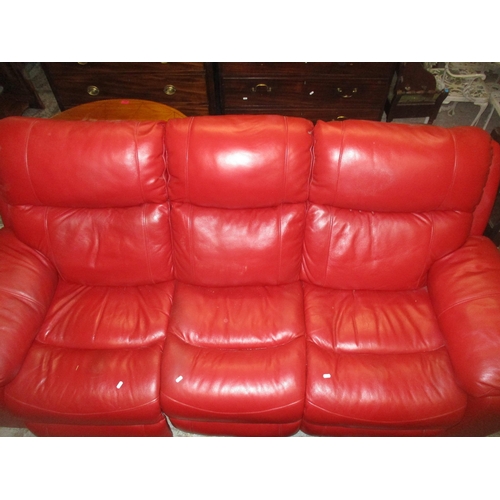 88 - A contemporary red leather three seater sofa
Location:G