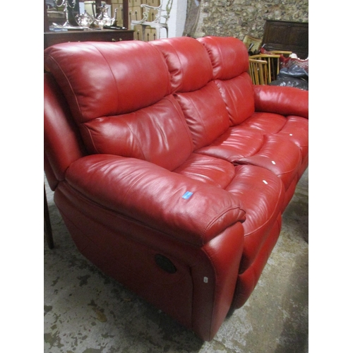 88 - A contemporary red leather three seater sofa
Location:G