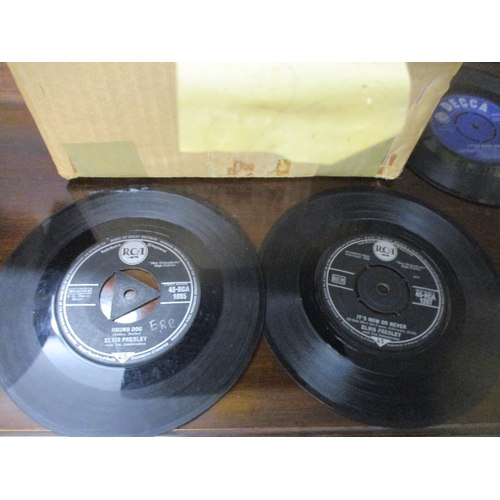 90 - A selection of 1960's 45RPM single records to include Adam Faith, Tommy Steele and Elvis Presley, an... 