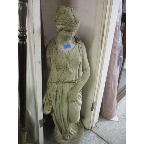 91 - A weathered concrete garden statue of a classical maiden, 100cm tall
DESSERTS
Location:G