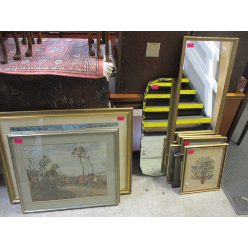 229 - A mixed selection of framed and glazed prints, along with two wall mirrors
Location: A3B