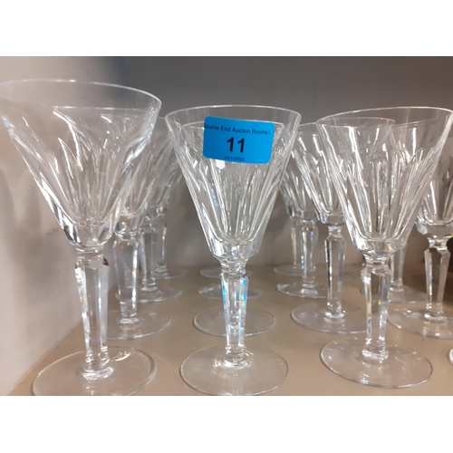 11 - A set of six (smaller) and nine (taller) Waterford Symphony patter glasses
Location: R2:2