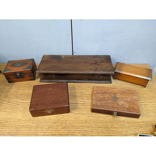 426 - Five wooden boxes to include a Chinese example Location:A1M