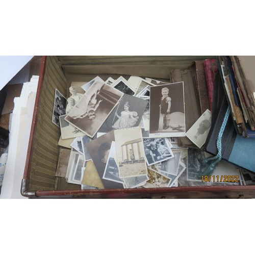 40 - Suitcase with photographs and photograph albums, includes images entered into Haslemere photography ... 