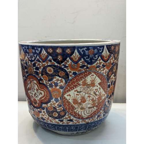 433 - A large 20th century Japanese Imari Hibachi, 27cm x 31cm Location:A3F