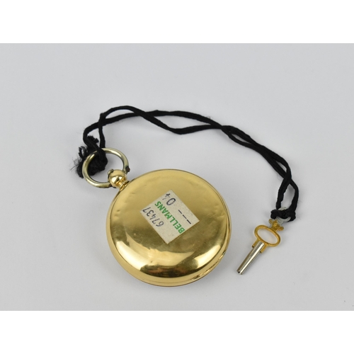 108 - A Victorian 18ct gold open faced pocket watch having a white enamel dial, with gilt hands, Roman num... 