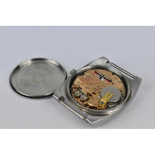 111 - An Omega, Electronic 300hz, gents stainless steel wristwatch, circa 1972 having a silvered dial with... 