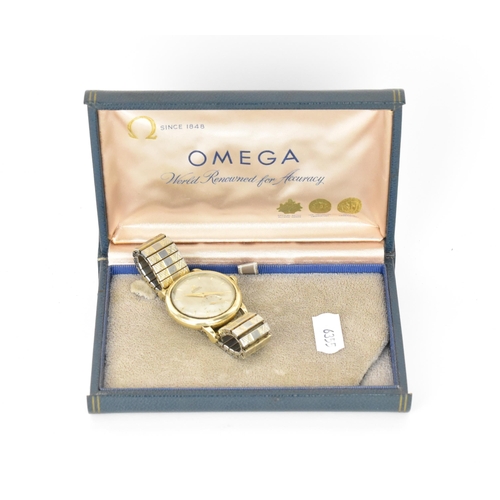 171 - THIS LOT IS WITHDRAWN
An Omega, automatic, gents gold plated wristwatch, circa 1954 having a silvere... 