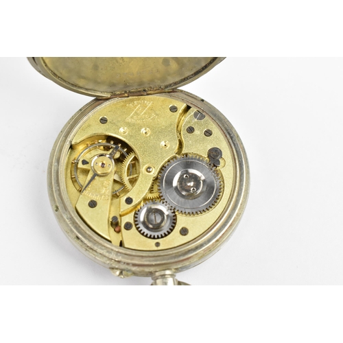 28 - An early 20th century open faced pocket watch having a white enamel dial, with gilt hands, Roman num... 