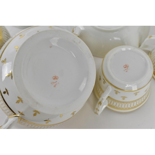 286 - An early 19th century Crown Derby porcelain part tea/coffee set, circa 1806-1825, comprising six tea... 