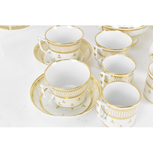 286 - An early 19th century Crown Derby porcelain part tea/coffee set, circa 1806-1825, comprising six tea... 