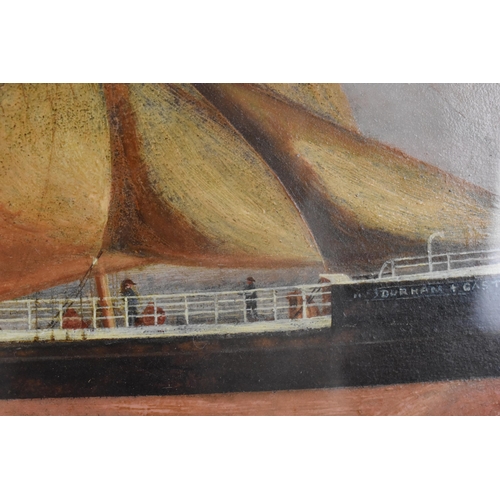 287 - British School, early 20th century, 
maritime scene depicting the RMS Durham Castle passenger/cargo ... 