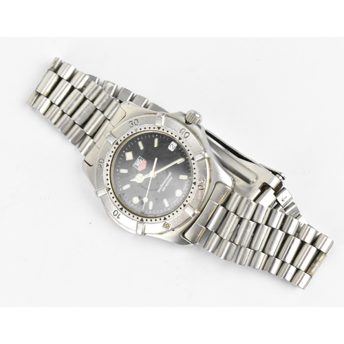 3 - A Tag Heuer gartz, gents stainless steel wristwatch, having a black dial signed Professional, 200 Me... 