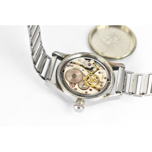 48 - A vintage Tudor Oyster manual wind, gents stainless steel wristwatch, having a silvered dial with Tu... 