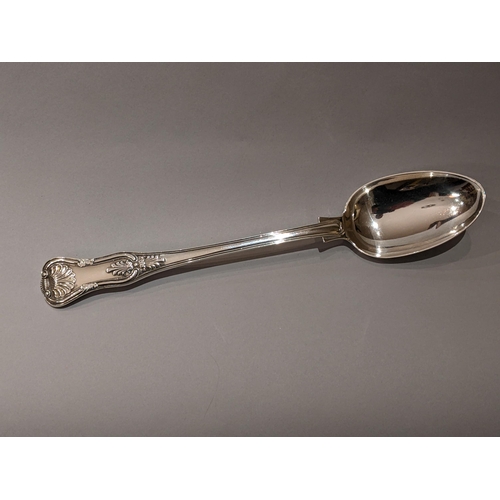 105 - A George IV silver stuffing or basting spoon, by Charles Ely London 1826, double struck Kings patter... 