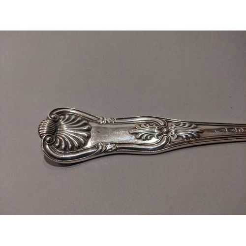 105 - A George IV silver stuffing or basting spoon, by Charles Ely London 1826, double struck Kings patter... 