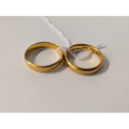 35 - Two 22ct gold wedding rings, 9g
Location: CAB1