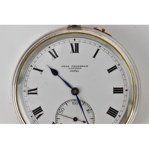 101 - An early 20th century Charles Frodsham, silver open faced pocket watch having a white enamel dial, s... 