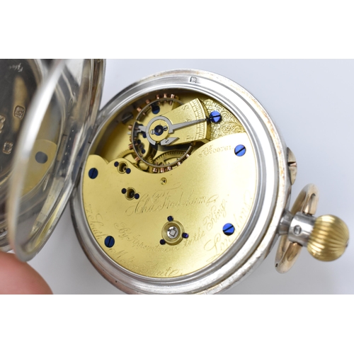 101 - An early 20th century Charles Frodsham, silver open faced pocket watch having a white enamel dial, s... 