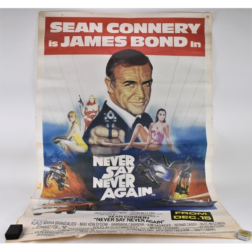 292 - A Vintage James Bond 007 film cinema poster for 'Never say Never', with Sean Connery, 152 cm  high L... 