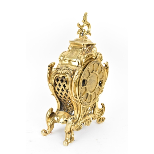 77 - A mid/late 20th century Jaeger Electronic Lic-Ato mantle clock, the gilt metal case in the Louis XV ... 