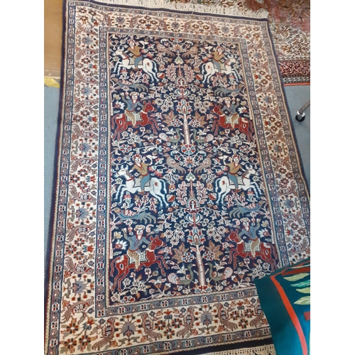 120 - A blue ground rug, 126cm x 183cm, having the Tree of Life design
Location: A2B