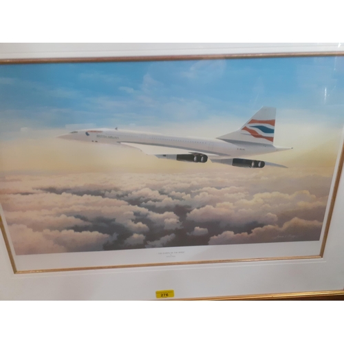 276 - Adrian Rigby - The Queen of the Skies, a Concorde print, together with a menage of Concorde letters ... 