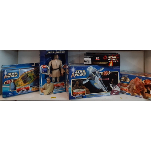 279 - Mixed Hasbro 2002 Star Wars figures and vehicles, together with a Darth Maul Rubik cube Location: RW... 