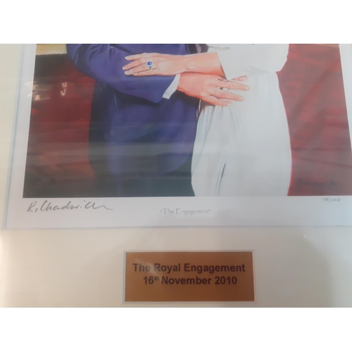 302 - Five Kate Middleton and Prince William prints, framed, to include commemorative coins and covers 201... 