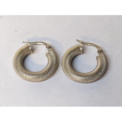 300 - A pair of 18ct white gold hoop earrings, 2.4g
Location: CAB3