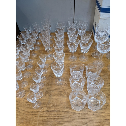 372 - Waterford crystal Ashling pattern glasses to include nine hock, six tumblers, four Champagne, nine s... 