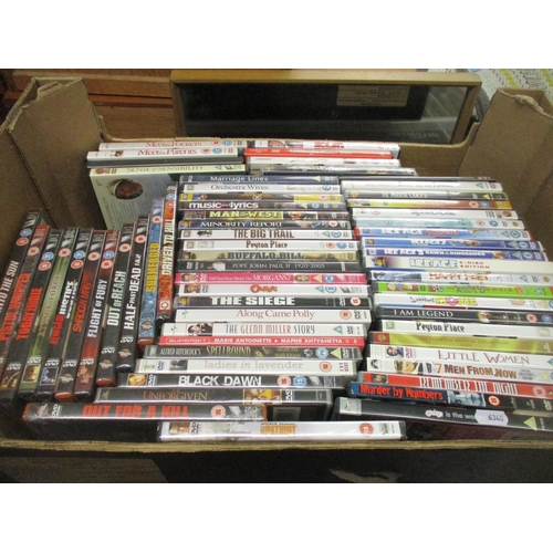 140 - Two boxes of DVDs to include The Siege, Flight of Fury, Black Dawn, Ladies in Lavender, Murder by Nu... 