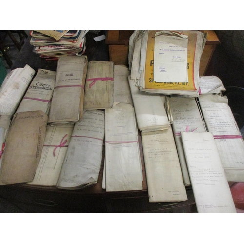 144 - A quantity of early 20th century Solicitor's documents to include conveyancing, draft leases, statem... 