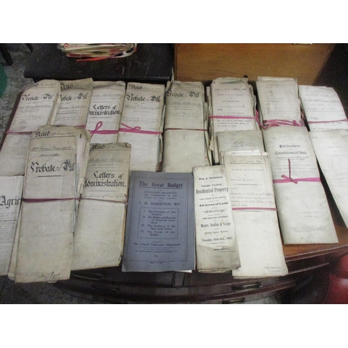 144 - A quantity of early 20th century Solicitor's documents to include conveyancing, draft leases, statem... 