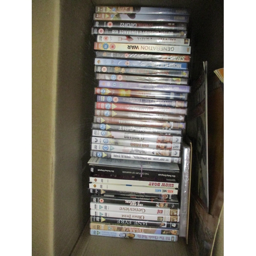 140 - Two boxes of DVDs to include The Siege, Flight of Fury, Black Dawn, Ladies in Lavender, Murder by Nu... 