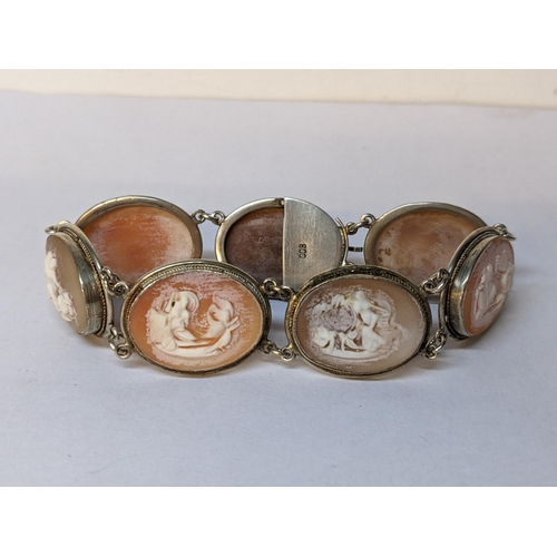 181 - A continental 800 silver cameo bracelet
Location: CAB5