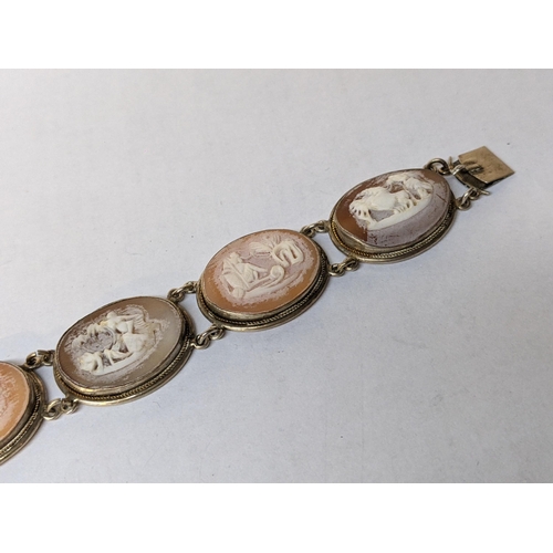 181 - A continental 800 silver cameo bracelet
Location: CAB5