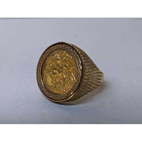 187 - A half sovereign in a 9ct gold setting, 8.6 grams
Location: RING