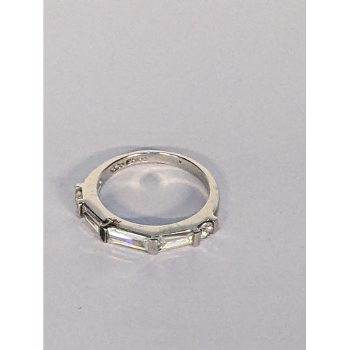 19 - Six silver set rings to include a cluster ring inset with sapphires and paste stones
Location: CAB4