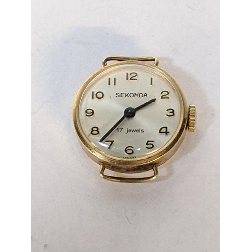 207 - A 9ct gold ladies Sekonda manual wind watch, 6.7g
Location: CAB1