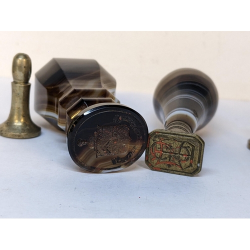 210 - Two Victorian agate desk seals together with two gilt metal seals
Location: CAB3