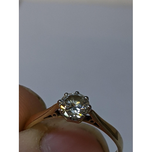 43 - An 18ct gold diamond solitaire ring, diamond 5.3mm diameter, 2.1g
Location: RING