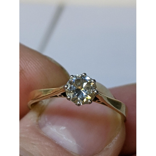 43 - An 18ct gold diamond solitaire ring, diamond 5.3mm diameter, 2.1g
Location: RING